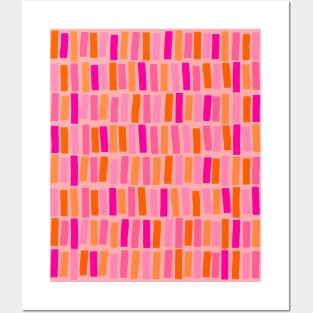 Pink and Orange, Abstract, Lines and Stripes Posters and Art